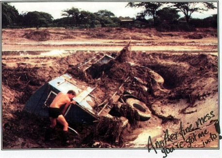 In 1983 BVS968T became bogged in a river in northern Peru. Unable to be extracted, it was eventually destroyed by successive flash floods.