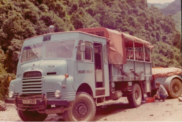 RXP586. Photo taken on Kathmandu - London expedition (24 August 1976 departure) Driver Phil Colbert (EM Christine Roberts)