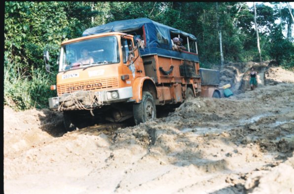 Q93NTM near Epulu, Zaire in early 1993 (Leader/Driver Stan Moffat)