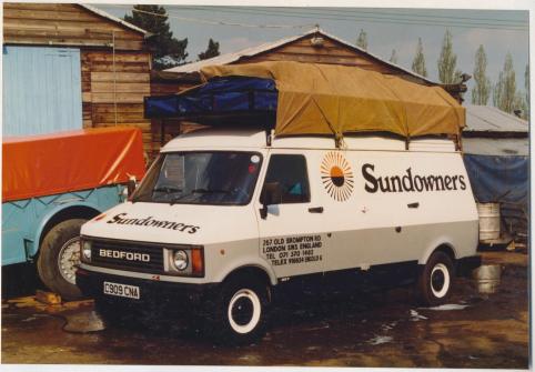 The Sundowners supply vehicle based at Wren Park. It was used to ferry the camping gear and supplies to Holland for the Chinese Charters about 1991/92.