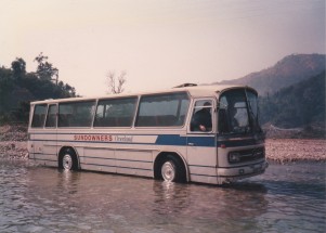 Q397NPP (Martin Blackgrove) - river crossing near Elephant Camp, Nepal 1987